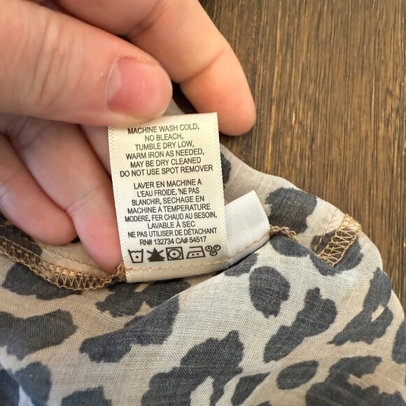Bella Dahl Sleeveless Animal Print Sheer Blouse Size XL - Picture 7 of 10